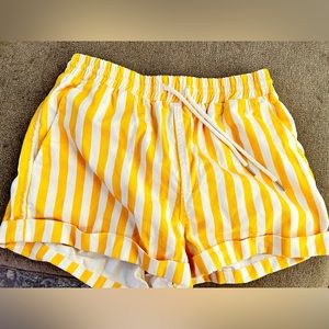 Forever 21 yellow and white striped shorts